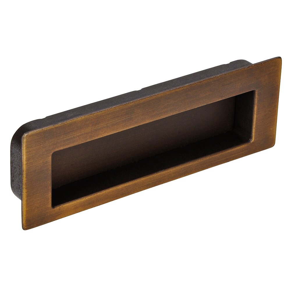 96mm Centers Recessed Pull in Antique Brass