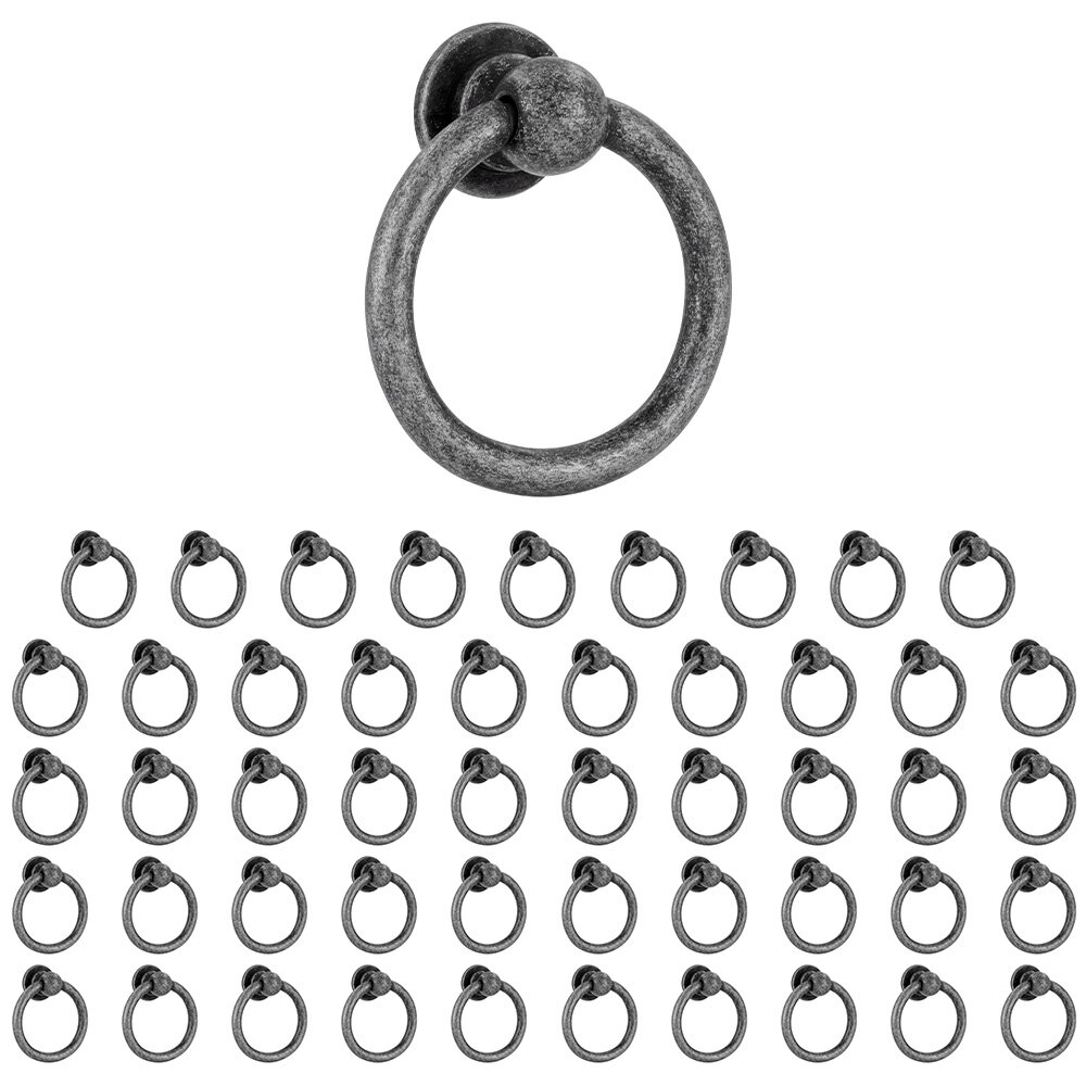 (50pc) 40mm Ring Pull in Antique Iron