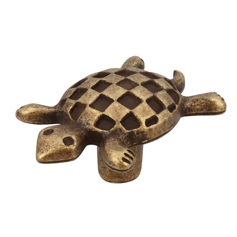 48 mm Long Turtle Knob in Antique Brass