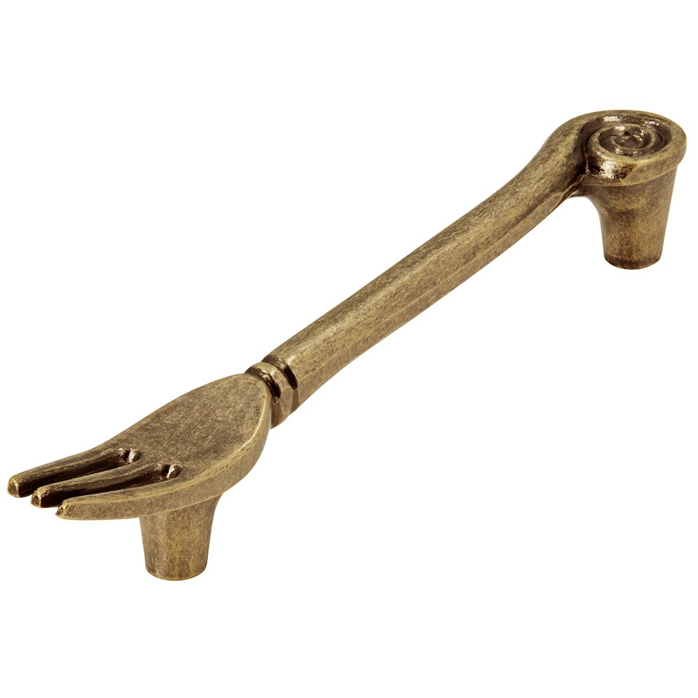 96 mm Centers Fork Pull in Antique Brass