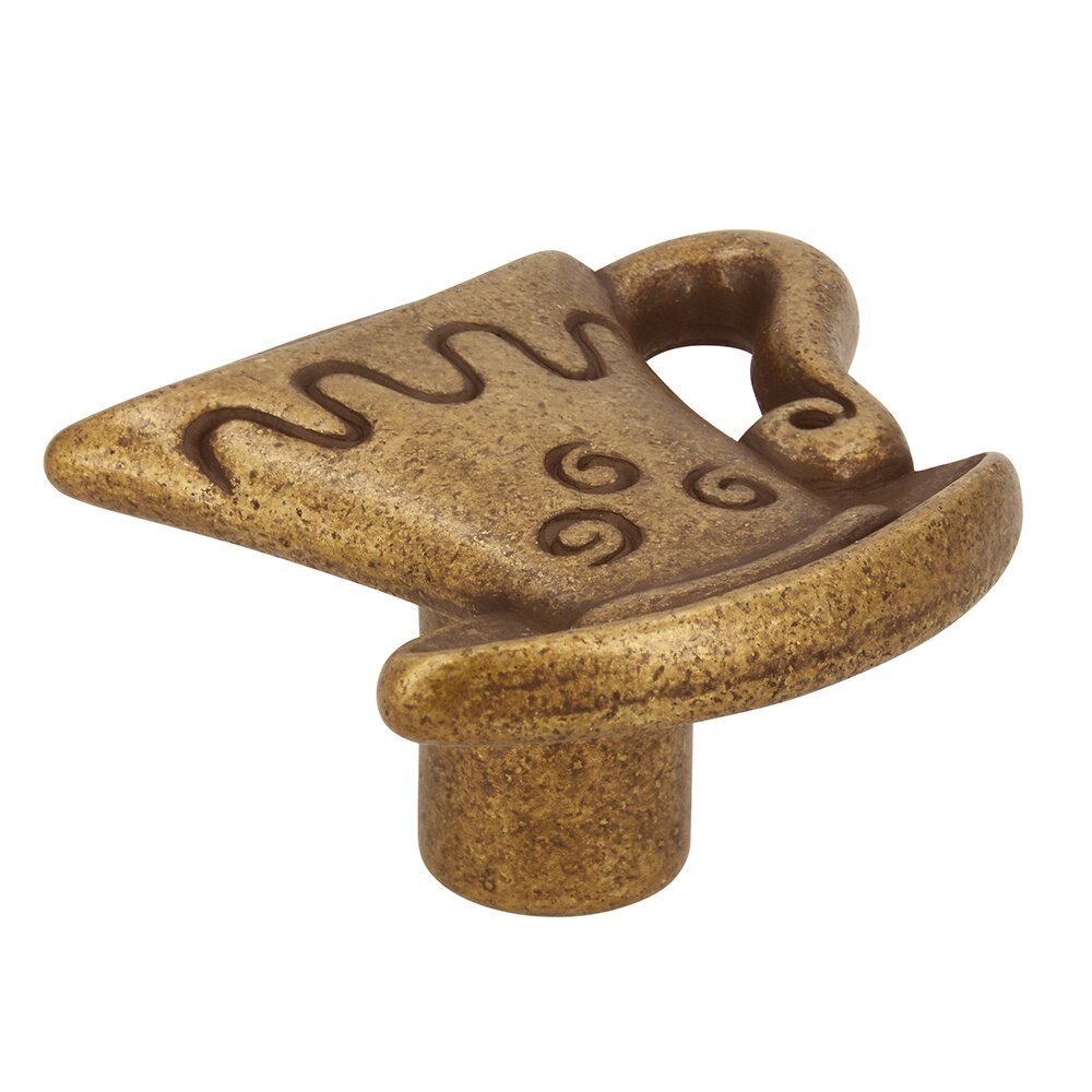 42 mm Long Tea Cup Knob in Antique Brass