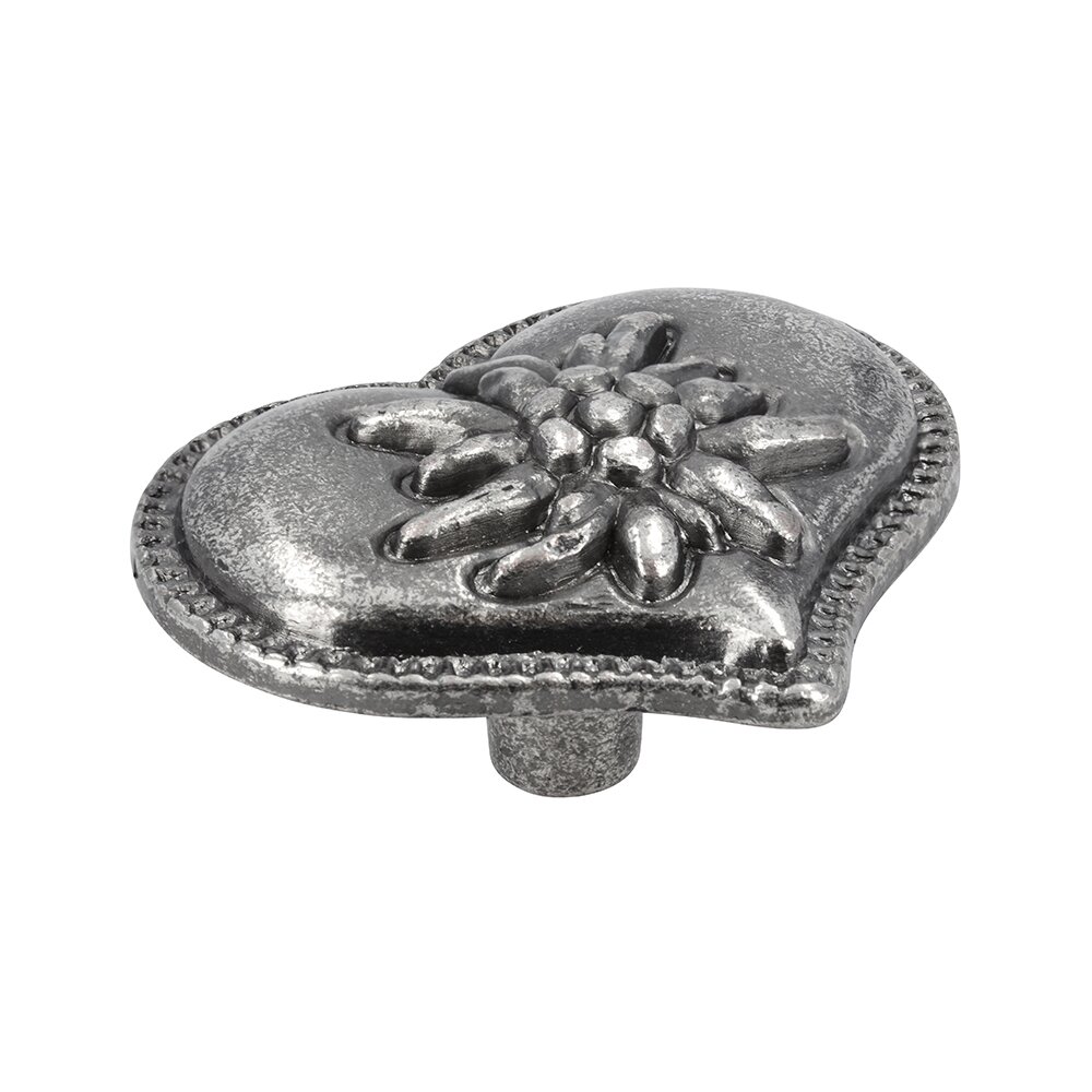 44 mm Long Heart Knob in Antique Silver