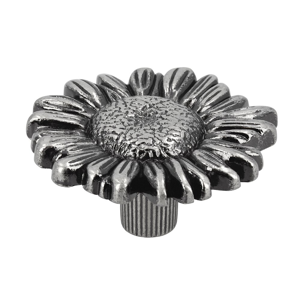47mm Diameter Flower Knob in Antique Silver