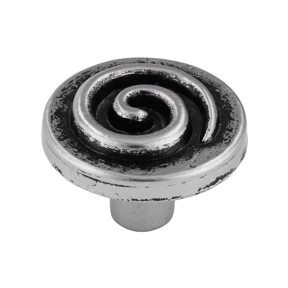 7/8" Spiral Knob in Antique Silver