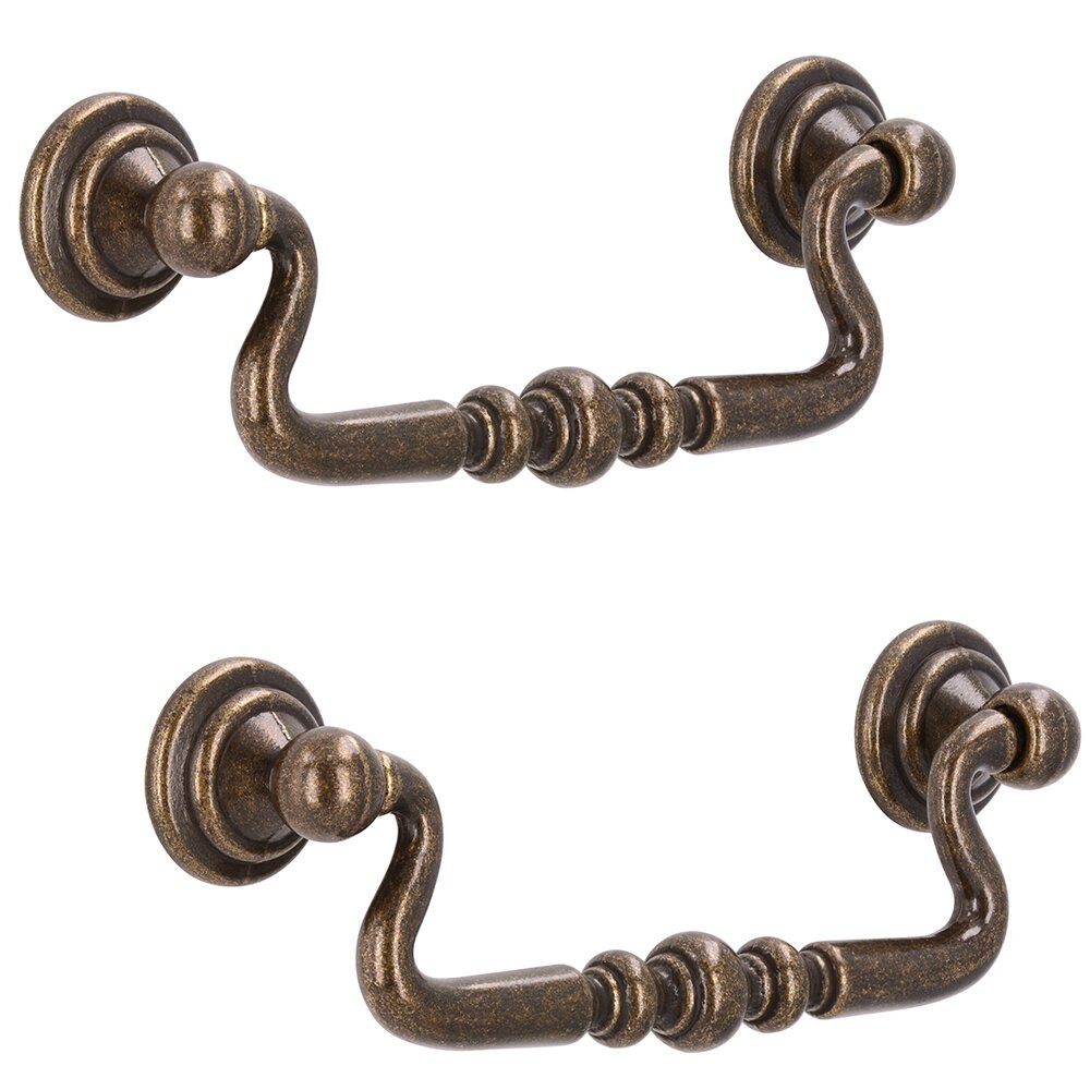 (Two Pack) 3 3/4" Centers Handles in Antique Brass
