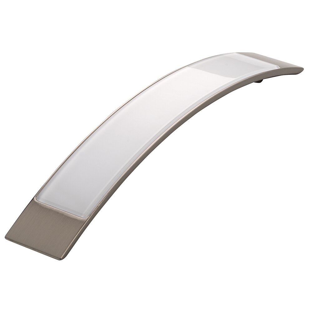 6 1/4" Centers Handle in Stainless Steel Effect/White