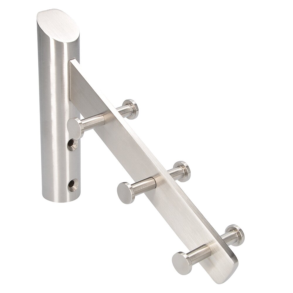 34 mm Centers Small Coat Rack in Stainless Steel