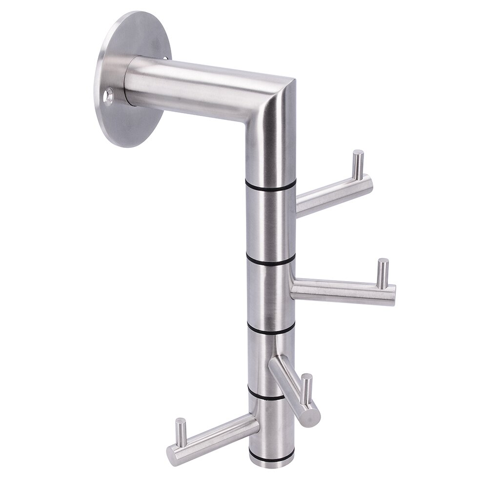 46 mm Centers Small Coat Rack in Stainless Steel
