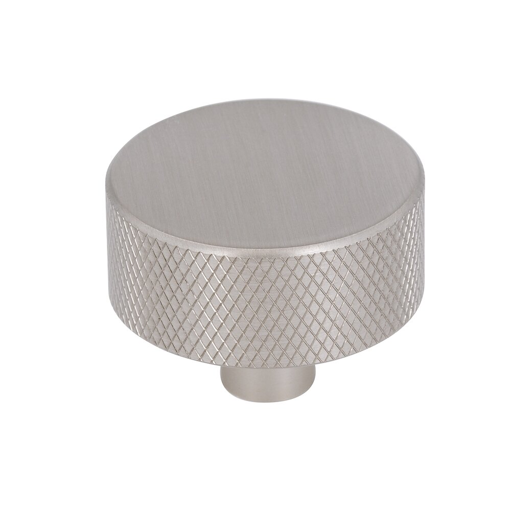 33mm Diameter Knurled Knob in Matte Stainless Steel Effect