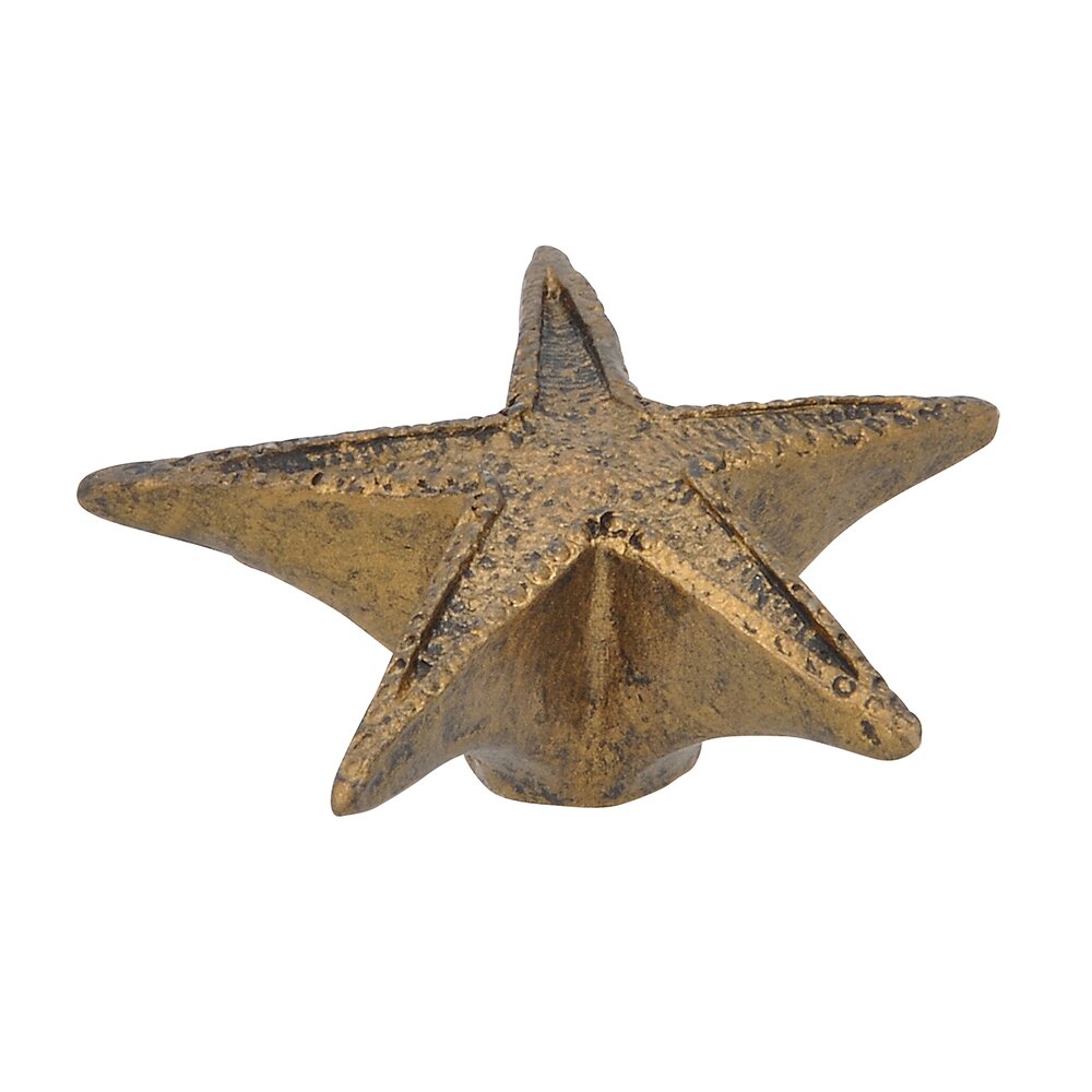 48 mm Long Star Knob in Antique Brass