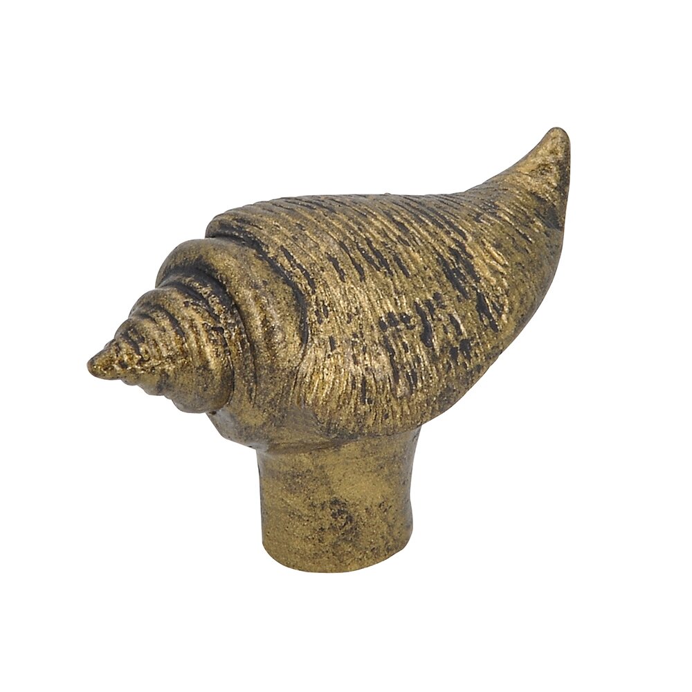 44 mm Long Shell Knob in Antique Brass
