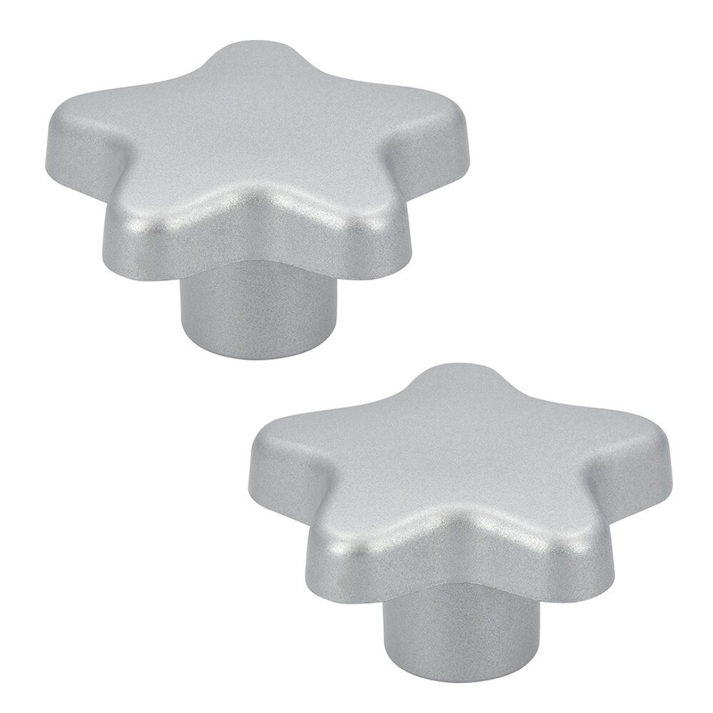 (Two Pack) 35 mm Long Star Knob in Matte Chrome