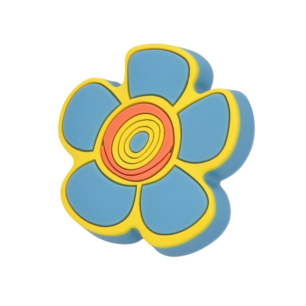 45 mm Long Flower Knob in Flower Blue