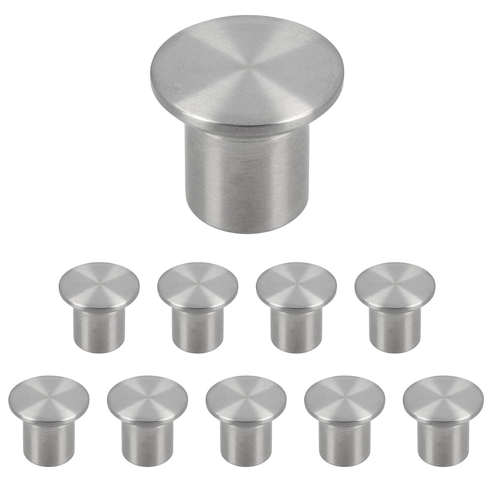(10pc) 13/16" Knob in Stainless Steel