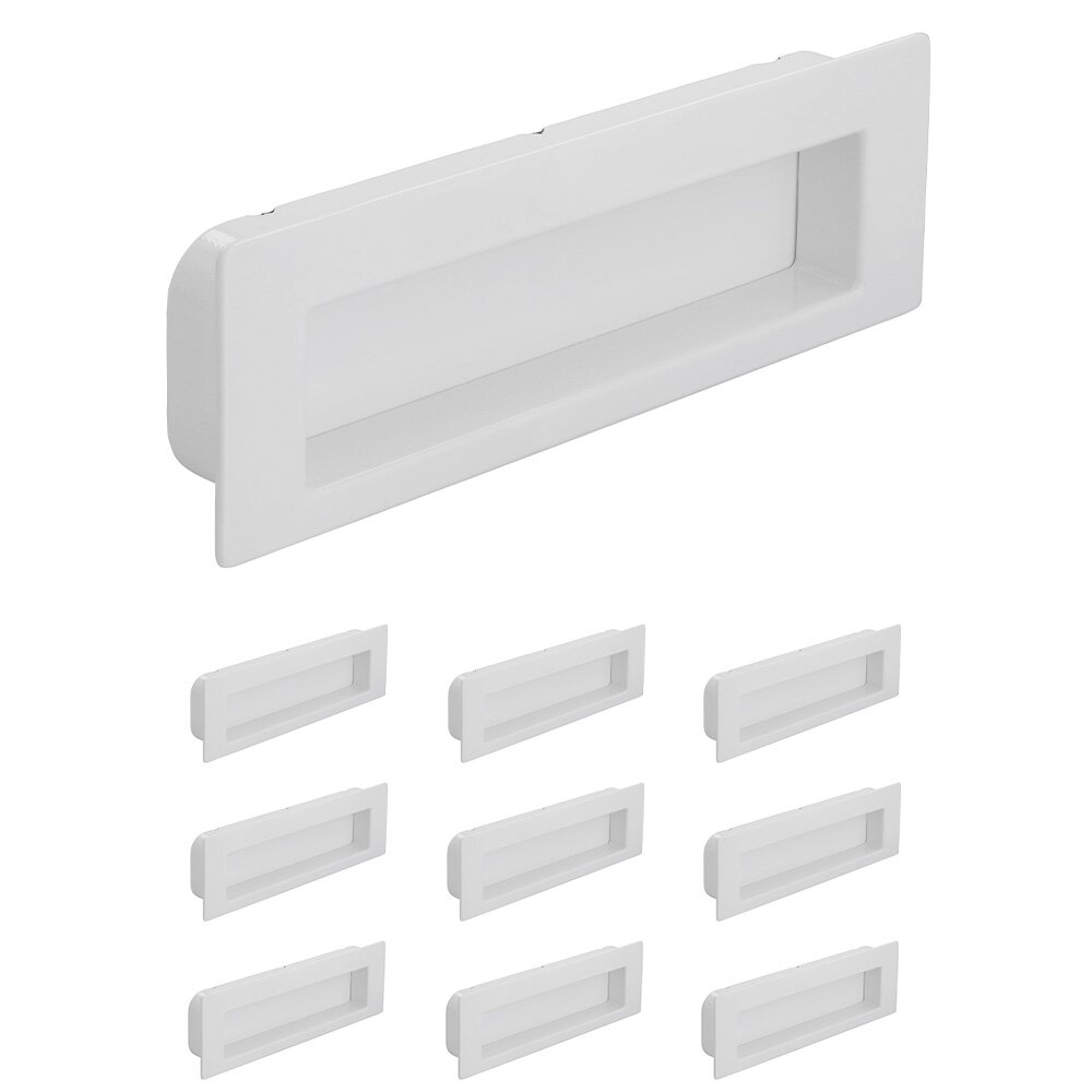 (10pc) 96mm Centers Recessed Pull in White