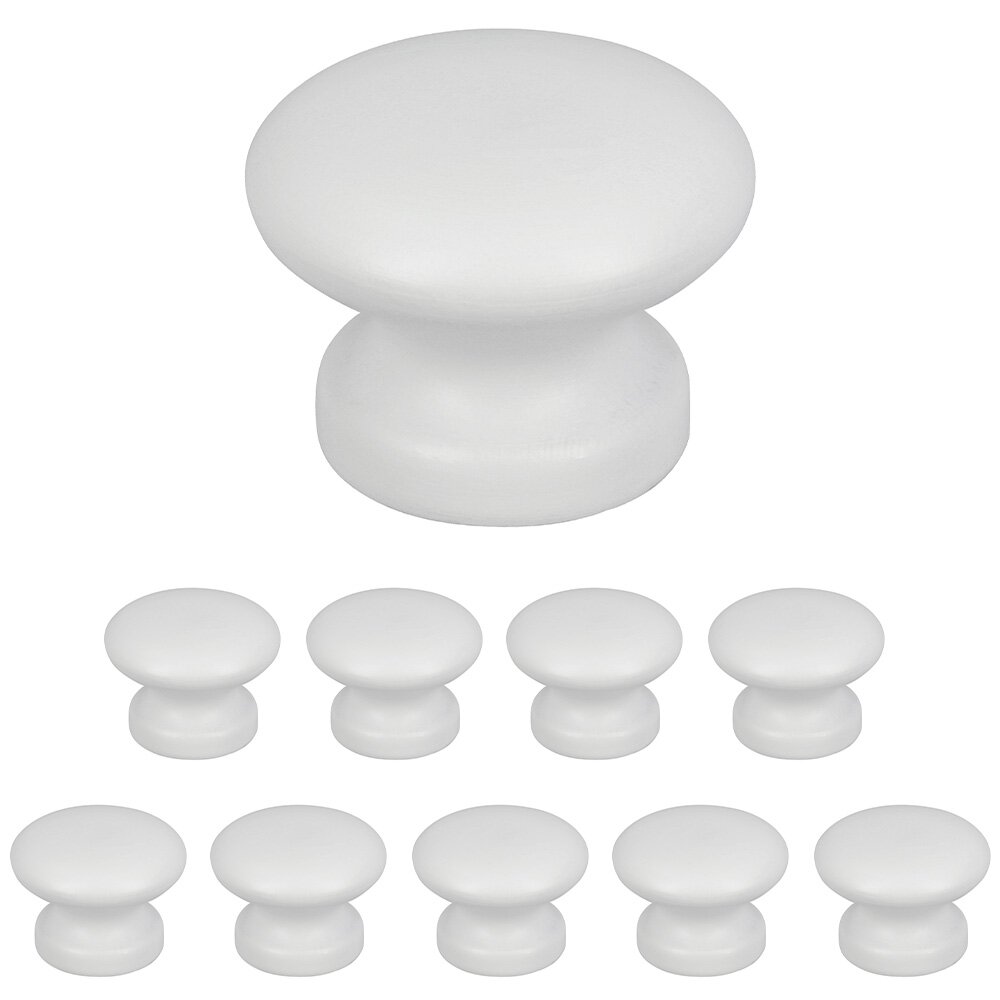 (10pc) 1 3/8" Knob in Beech White Lacquered