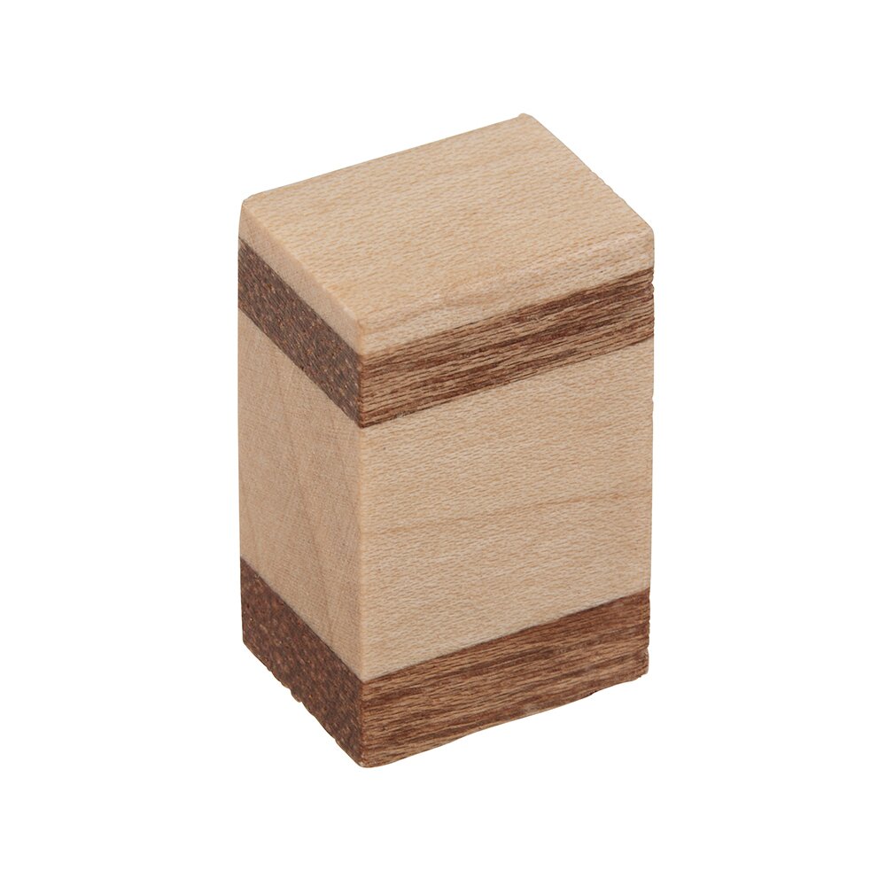 15 mm Long Square Wood Knob in Maple/Cherry
