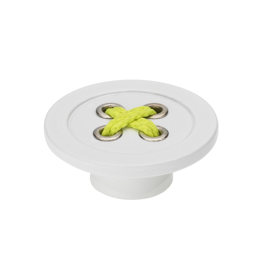 58 mm Long Button Knob in White/Green