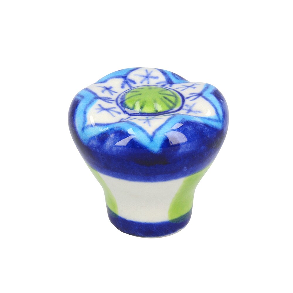35 mm Long Flower Knob in Multi Colored