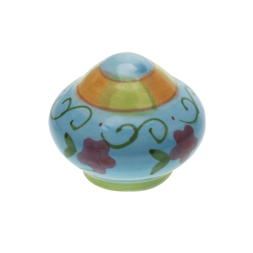 38 mm Long Flower Knob in Multi Colored